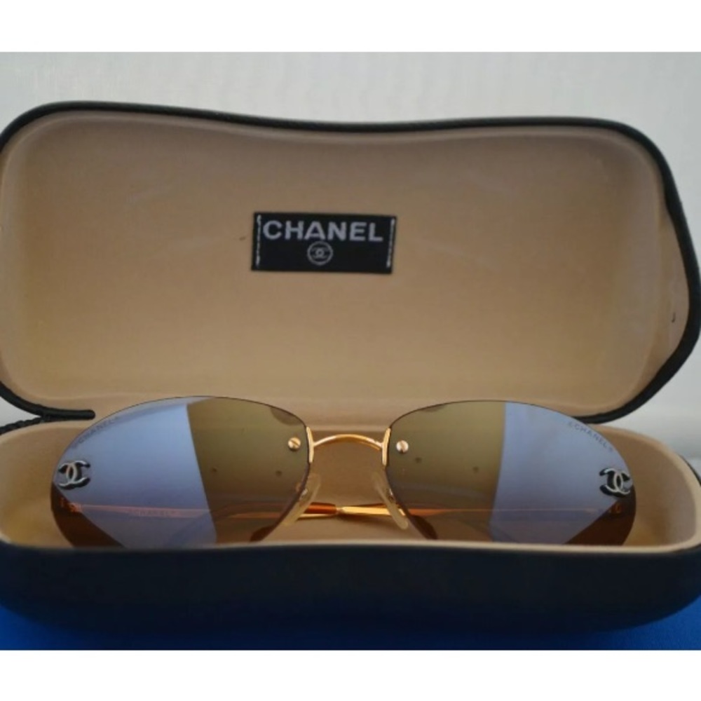 Authentic Vintage Chanel Sunglasses Rimless logo